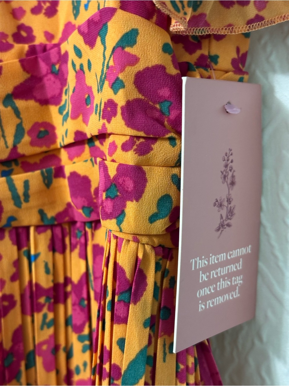 NWT Ivy City Co Orange and Pink Floral Tiered Mini Dress Size 14 - Picture 10 of 15